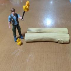 Schleich　シュライヒ　フィギュア　レンジャー　人間　丸太　木材
