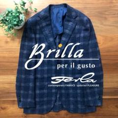 【超美品】Brilla per il gustoブロックチェックジャケット48 超美品】Brilla per il gustoブロックチェックジャケット48