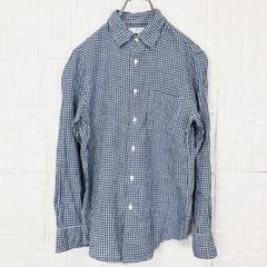 【美品】　爽やか大人カジュアル◎ ユニクロ 麻混　チェックシャツ【815】