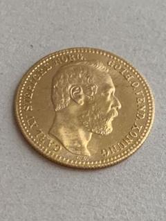 スウェーデン1カロリン金貨1869年カール15世　UNC スウェーデン1カロリン金貨1869年カール15世UNC