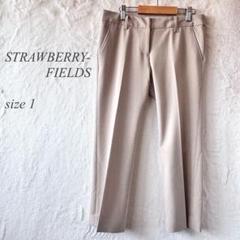 STRAWBERRY-FIELDSスラックス 1 ベージュ センタープレス685