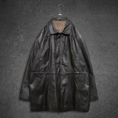 ヴィンテージ 古着 レザー コート ブラウン 茶 牛革 モード