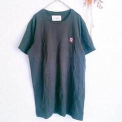 Tシャツ　半袖　美品　黒　ワンポイント　スマイル　着回し　カジュアル　シンプル