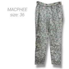【マカフィー】MACPHEE スリムフィットパンツ マルチカラー 点描模様 青