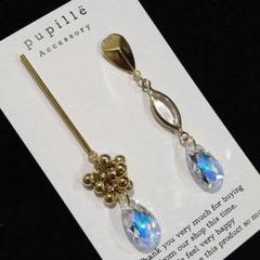 《№593》ꫛꫀꪝ ティアドロップスワロ×アシメピアス