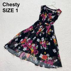 チェスティ　フラワーシフォンワンピース　花柄　大人可愛い　フェミニン（1421）