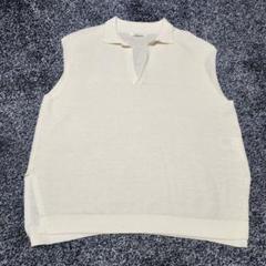 ◆24SS 美品 ギャルリーヴィー ドライカノコスリーブレスプルオーバー 麻混