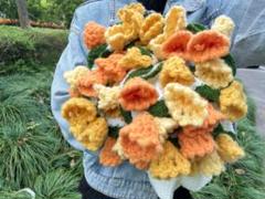 ハンドメイド 花束デザイン 編み物110cm