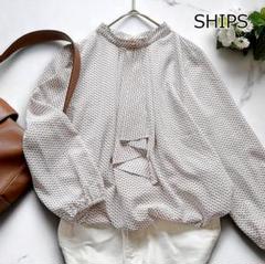 元値15180円★SHIPS★小紋プリントブラウス　ボウタイ　シップス セール】 小紋プリントブラウス◇ （シャツ・ブラウス）｜SHIPS