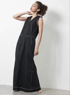 JAPAN DENIM WHITESTITCH FLARE LONG DRESS