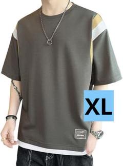 【XL】tシャツ メンズ 半袖 夏服 無地 ビッグシルエット カットソー