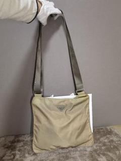 PRADA　ショルダーバッグ　ナイロン　ベージュ　カーキ　プラダ