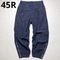 45R ワイドパンツ Rロゴ刺繍 サイドファスナー ダークネイビー ワークパンツ