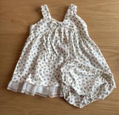 COMME CA ISM 白　ワンピース 80 花　パンツセット　匿名発送