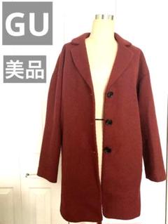 新発売の 美品 GU チェスターコート ワインレッド - メルカリ ジャケット・アウター