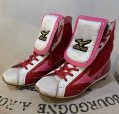 【美品】Mizuno ボクシングシューズ 赤/白/ピンク　ミズノ
