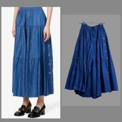 GUCCI ロゴパールボタンスカート38