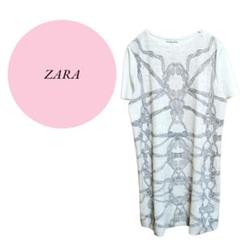【ザラ】ZARA♡グラフィックプリント♡ワンピース【L】華やか♡カジュアル