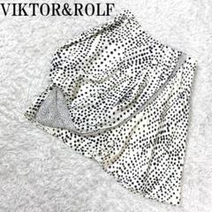 ヴィクター＆ロルフ シルク 総柄 デザインスカート ホワイト系 38 B274のサムネイル