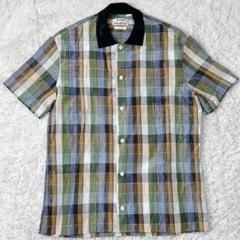 Acne Studios メンズ シャツ 半袖 シアー チェック マルチカラー