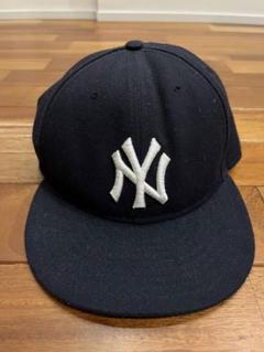 90s USA製 NYヤンキースキャップ NEW ERA(ニューエラ) / 90s/USA製/キャップ/7 3/8/ウール/BLK