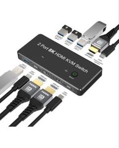 ⭐️新品未使用 8K対応 HDMI KVMスイッチ 2ポート USB共有対応
