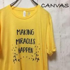 ビンテージT 半袖Tシャツ CANVAS 生成り英字ロゴプリントTシャツ 90s