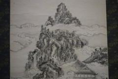 模写/狩野山雪/墨景山水之図/桐題箱付/布袋屋掛軸HF-479 - メルカリ