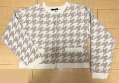 レディース　トップス　ダスティピンク　千鳥　チドリ　長袖　ニット　セーター
