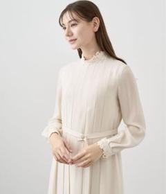 美品★アナイ　ロングワンピース　総レース　フレア袖　アイボリー　サイズ34 近年 美品☆アナイ ロングワンピース 総レース フレア袖