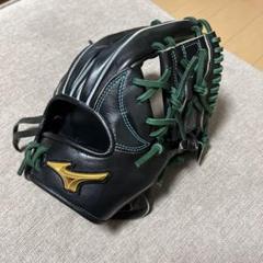 ⭐️美品⭐️Mizuno 黒 レザーグローブ　未使用 Mizuno レザーグローブ 黒 ゴールドロゴ - メルカリ
