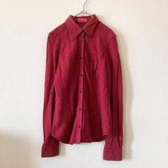 美品 フィオルッチ 長袖シャツ チェック柄 カジュアル M 赤 綿 4740