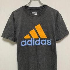 adidas アディダス　ビックロゴ　グレー　Tシャツ　半袖　古着　M