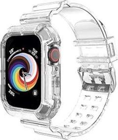 コンパチブル apple watch バンド スポーツバンド 一体型 透明