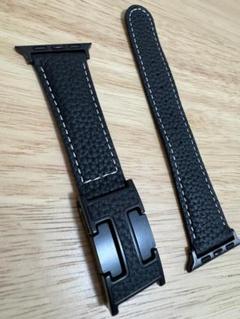 アップルウォッチ Dバックル Hバンド AppleWatch レザーバンド 黒色
