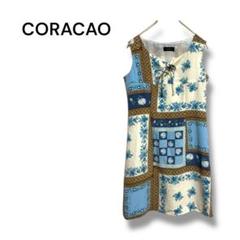 【CORACAO】ノースリーブ　ワンピース　花柄　可愛い　大人　ホワイト