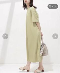 Anti Soaked 汗染み防止 ドレープワンピース 半袖