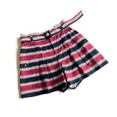 ブルーレーベルクレストブリッジ　ショートパンツ　ベルト付　マリンボーダー　春夏