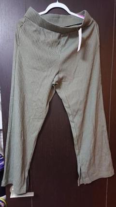 ユニクロ ワイドリブスリットストレートパンツ L しまむら GU