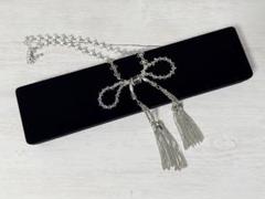 タナカダイスケ ・ crystal ribbon chain necklace - メルカリ
