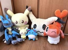新品　ポケモンぬいぐるみ　ピカチュウ　マリル　ルカリオ　ミミッキュ