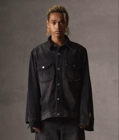 GRANCY スウェットドッキングデザインダメージデニムジャケット 白 Mサイズ GRANCY】Sweat Docking Design Damage Denim Jacket