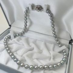 【照り抜群】アコヤ ブルーグレー パール ネックレス 7.5〜8mm 37.5g