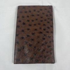 T. ANTHONY オーストリッチレザー 手帳カバー　薄手　ブラウン