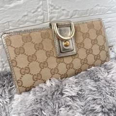 GUCCI✨アビー 長財布 ロゴ金具 GGキャンバス メタリック