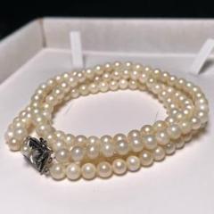 2連 アコヤパール ネックレス 希少 ネックレス 4.9〜5.3㎜ O422