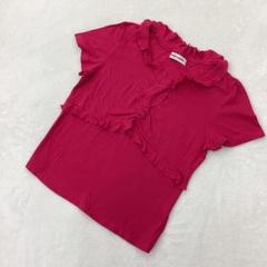 ⭐️ミラ・ショーン⭐️ ポロシャツ 変形 ワンポイント フリル　ピンク Tシャツ