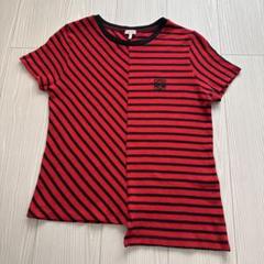美品✨LOEWE ストライプ 半袖ニット 赤黒✨Sサイズ