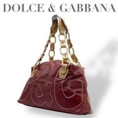 美品 ドルガバ DG レザー スタッズ ショルダーバッグ 2WAY ビンテージ 美品 ドルガバ DG レザー スタッズ ショルダーバッグ 2WAY