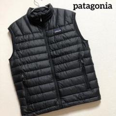 patagonia パタゴニア ダウンベスト プリントワッペンロゴ ブラック patagonia パタゴニア ダウンベスト プリントワッペンロゴ
